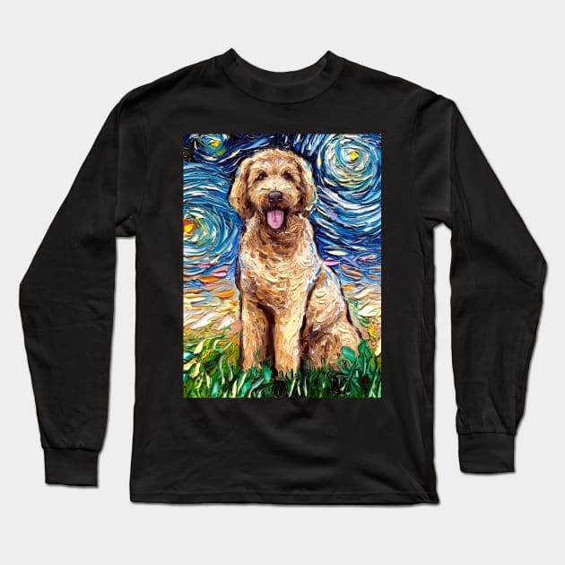 Goldendoodle Night Long Sleeve T-Shirt by sagittariusgallery